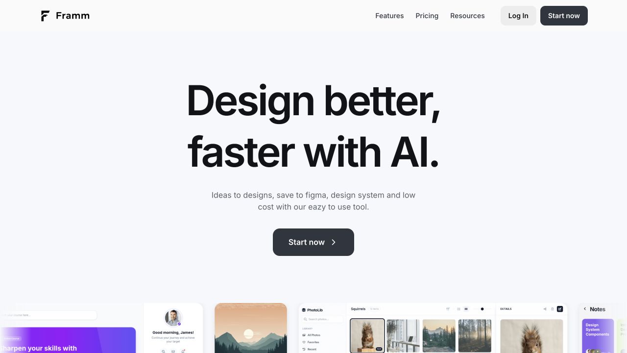 Clarvec Design homepage showing an AI-assisted interface design workspace